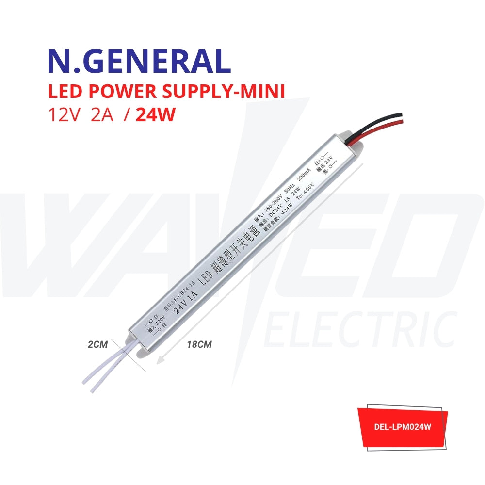 LED Power Supply - Mini - 12V / 2A / 24W -N.GENERAL