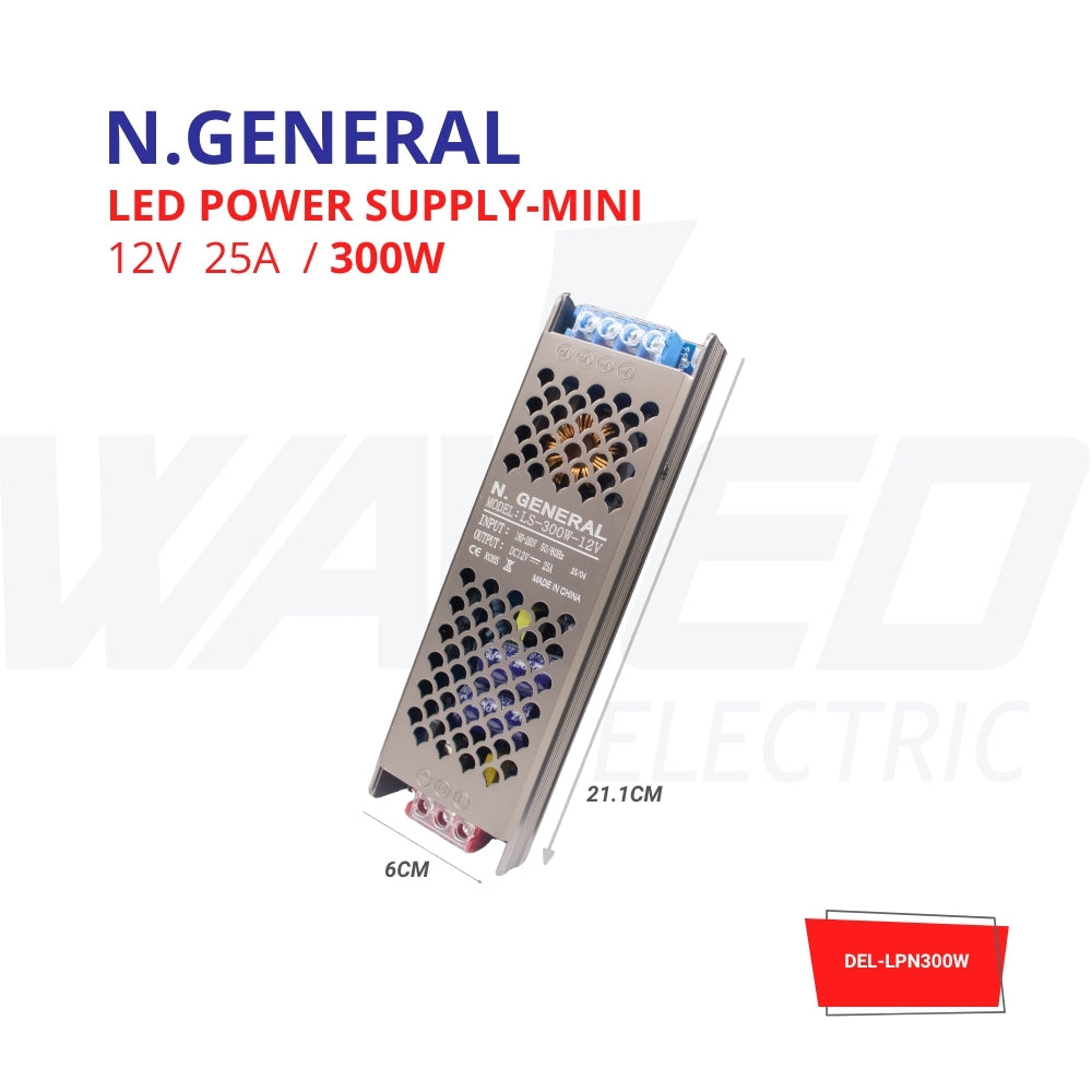 Power Supply Mini - 12V 25A 300W - N.GENERAL