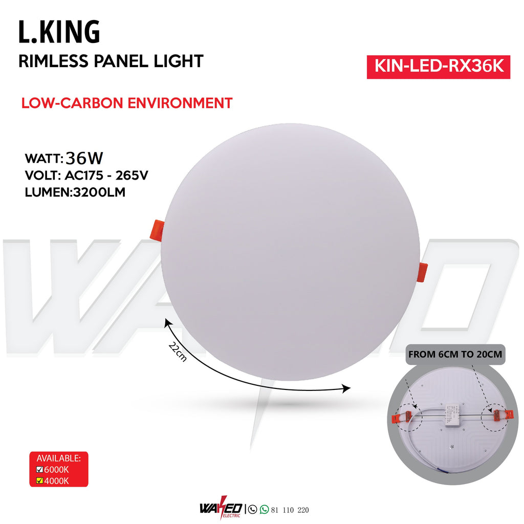 RIMLESS SPOT LIGHT - 36WATT - ROUND - L.king