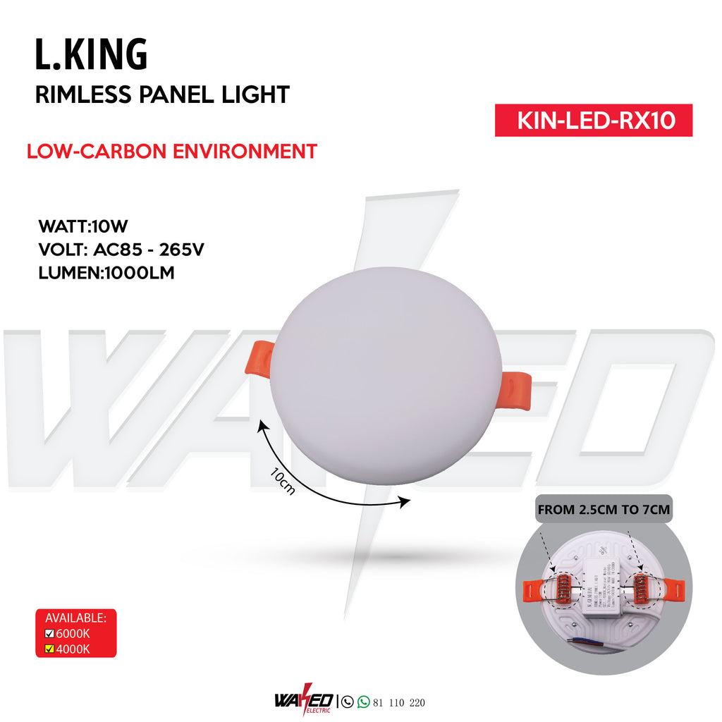 RIMLESS SPOT LIGHT - 10WATT - ROUND - L.king