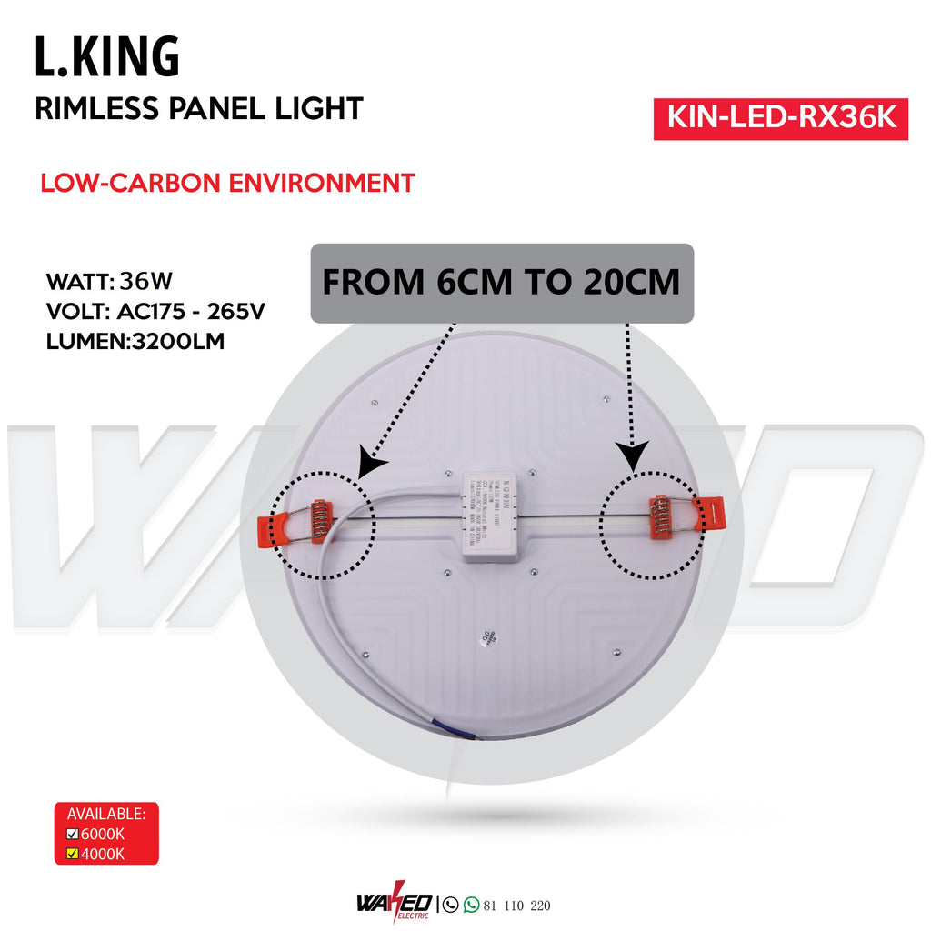RIMLESS SPOT LIGHT - 36WATT - ROUND - L.king