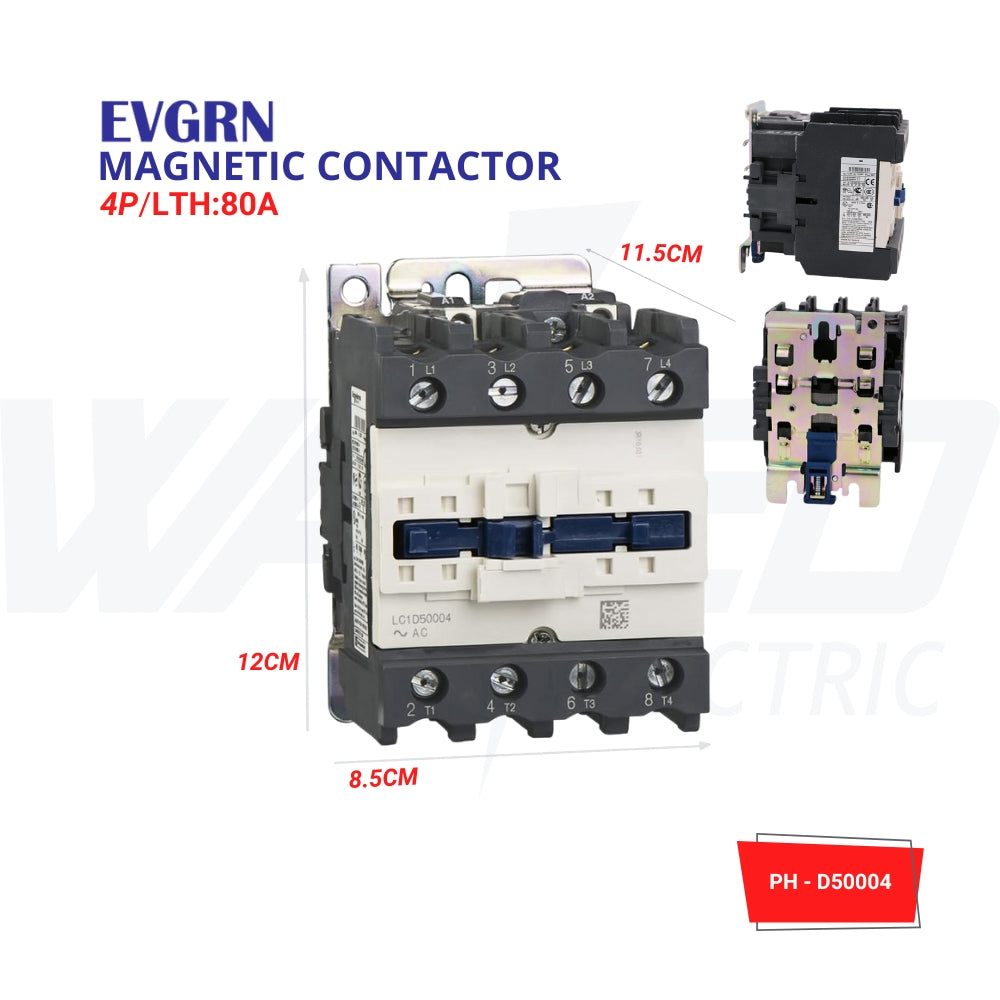 Industrial Contactor – 3 POLES - 80A, 1000V - 3Phase - EVGRN