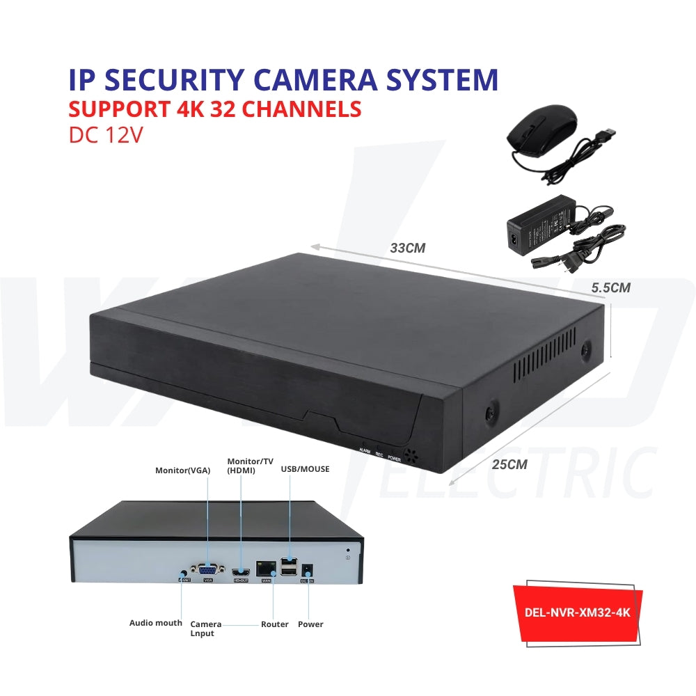 IP Security Camera System – 4K NVR with 32-Channel Support