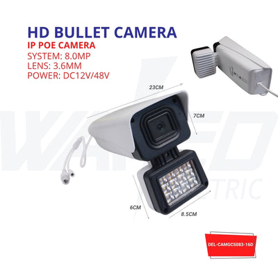 HD Bullet IP POE Camera – 8.0MP Power & Precision