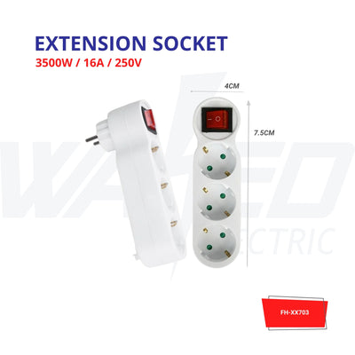 Thermal extension socket - Triple Schuko