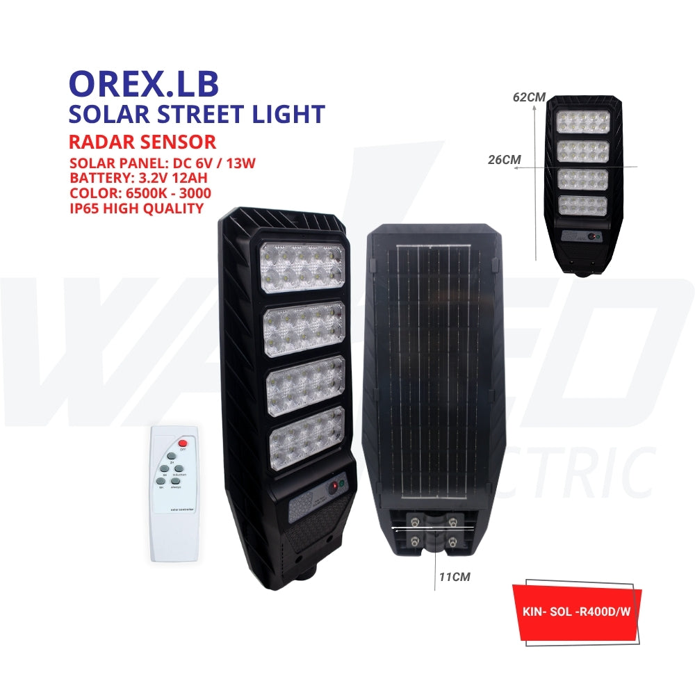 Solar Street Light - 400w - OREX.LB