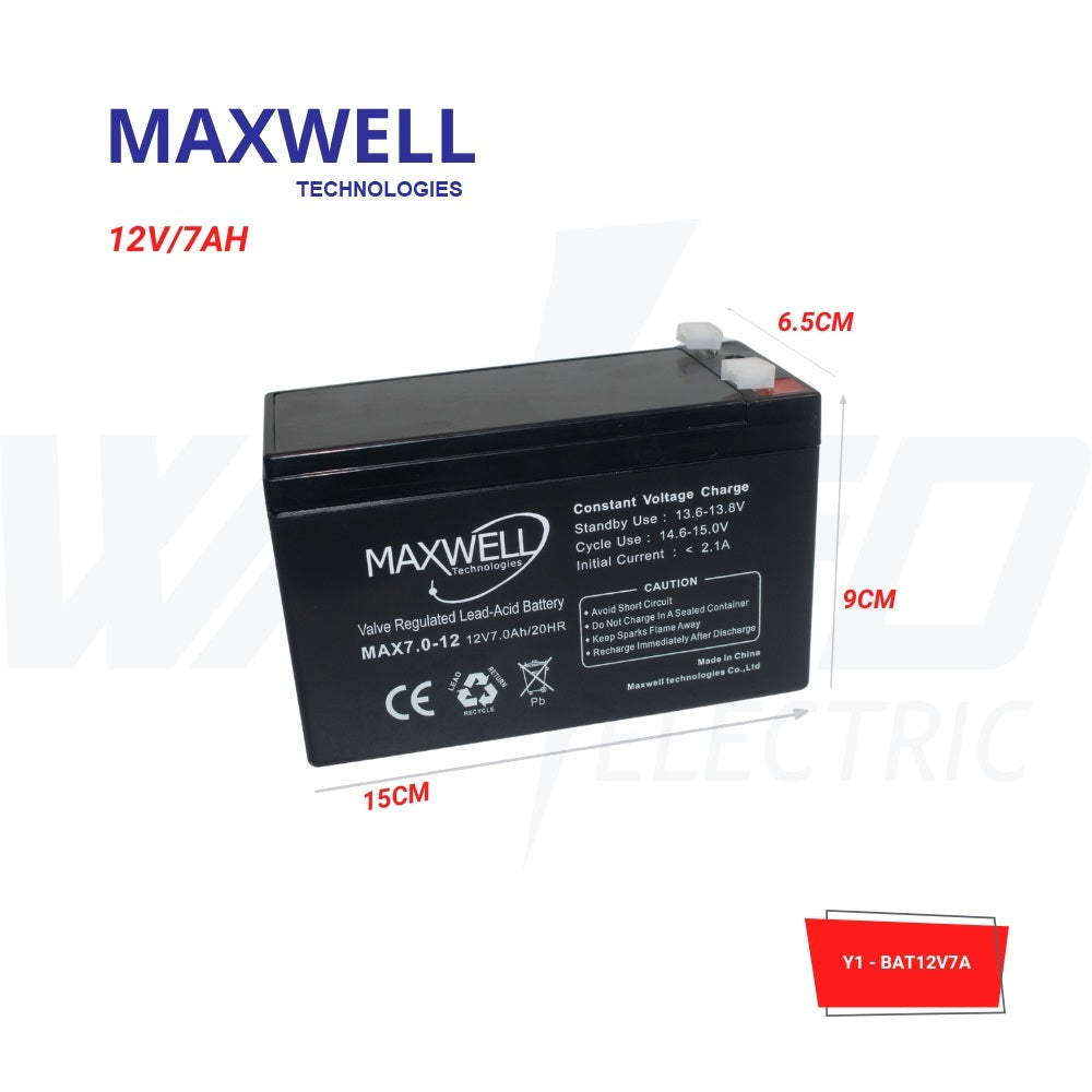 Battery - 12V - 7A - MAXWELL