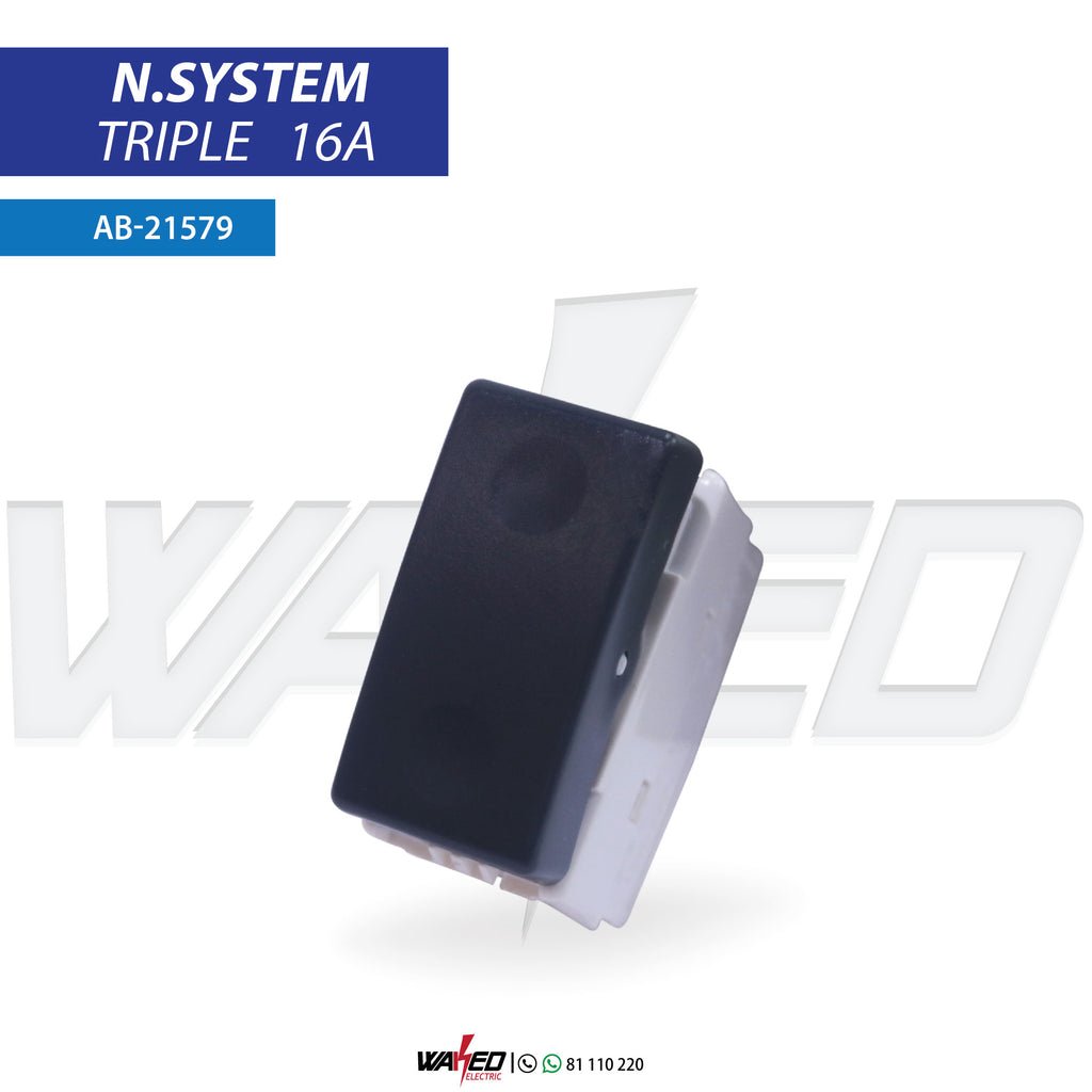triple Switch - 16A - BLACK