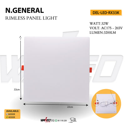 Rimless Spot Light - 32Watt - Sqaure