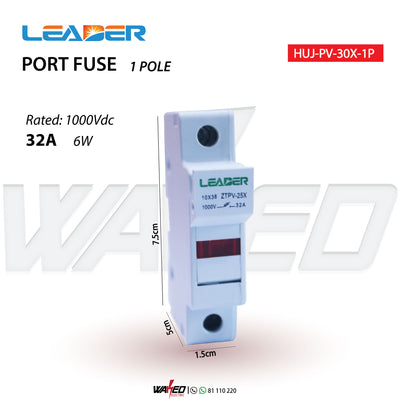Port Fuse - 1P - 10X38- 1000V - LEADER