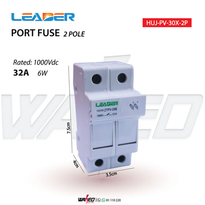 Port Fuse - 2P - 10X38- 1000V - LEADER