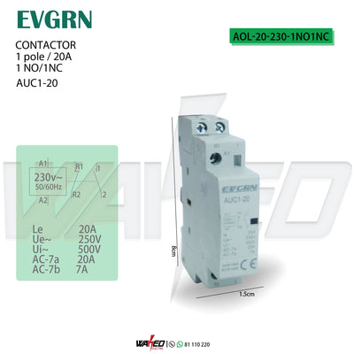 Contactor - 1P20A - 1NO/1NC
