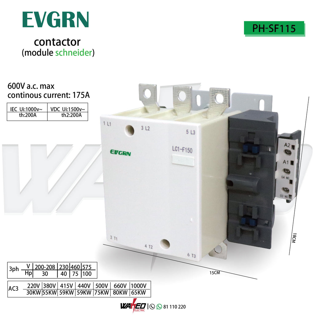 Contactor - 3P-SF115/175A - EVGRN