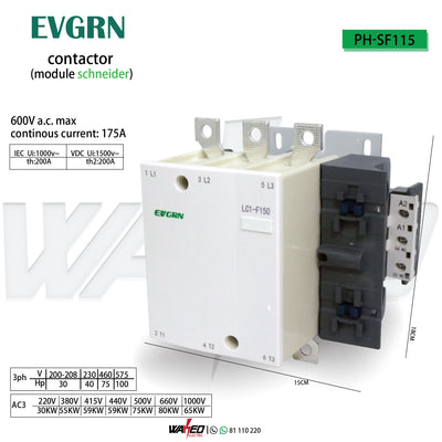 Contactor - 3P-SF115/175A - EVGRN