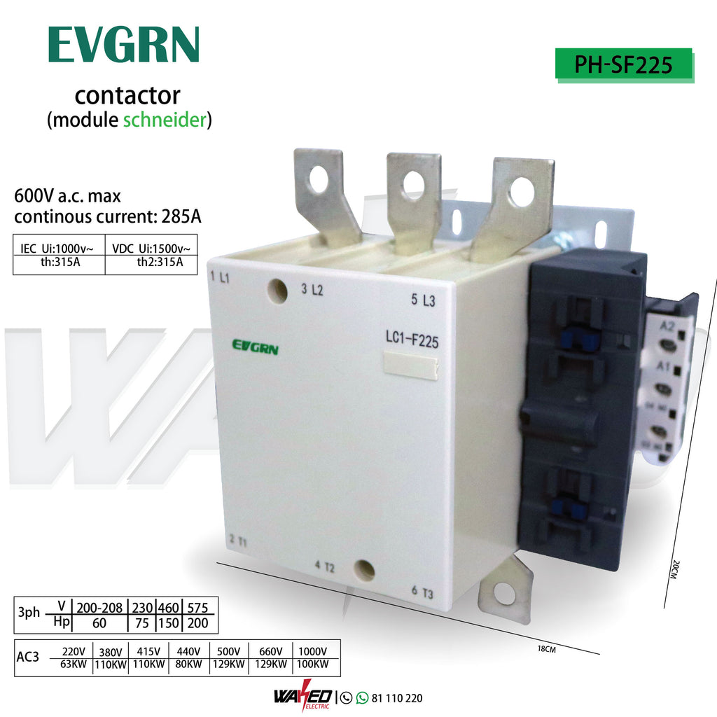 Contactor - 3P-SF225/315A - EVGRN
