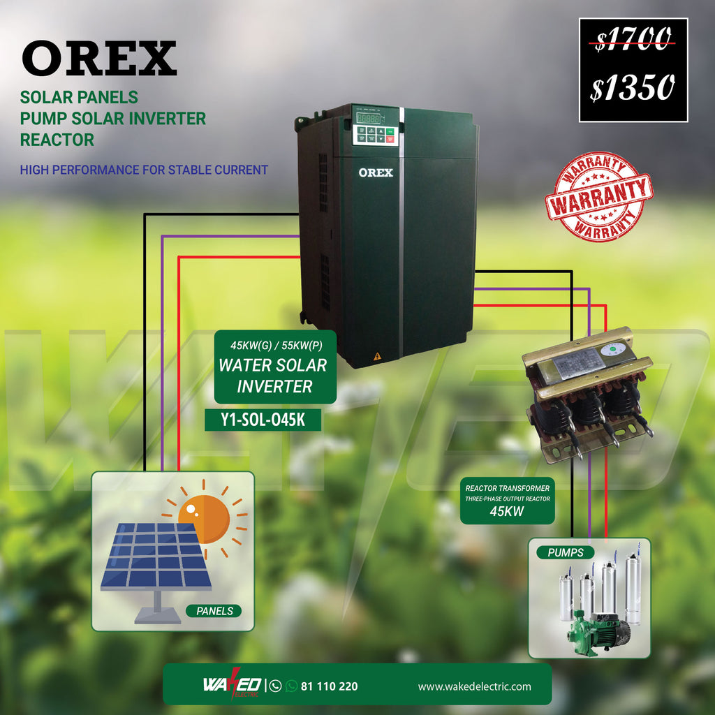 Water Solar Pump Inverter  45KW  OREX - Reactor Transformer  45kw  3 Phase