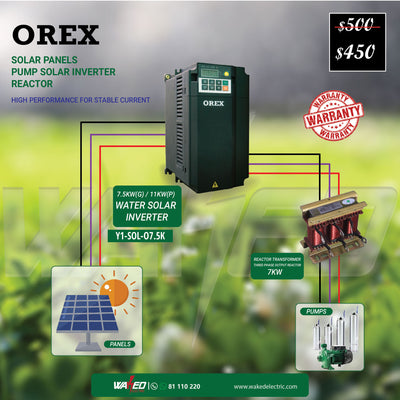 Water Solar Pump Inverter  7.5KW  OREX - Reactor Transformer - 7.5kw - 3 Phase