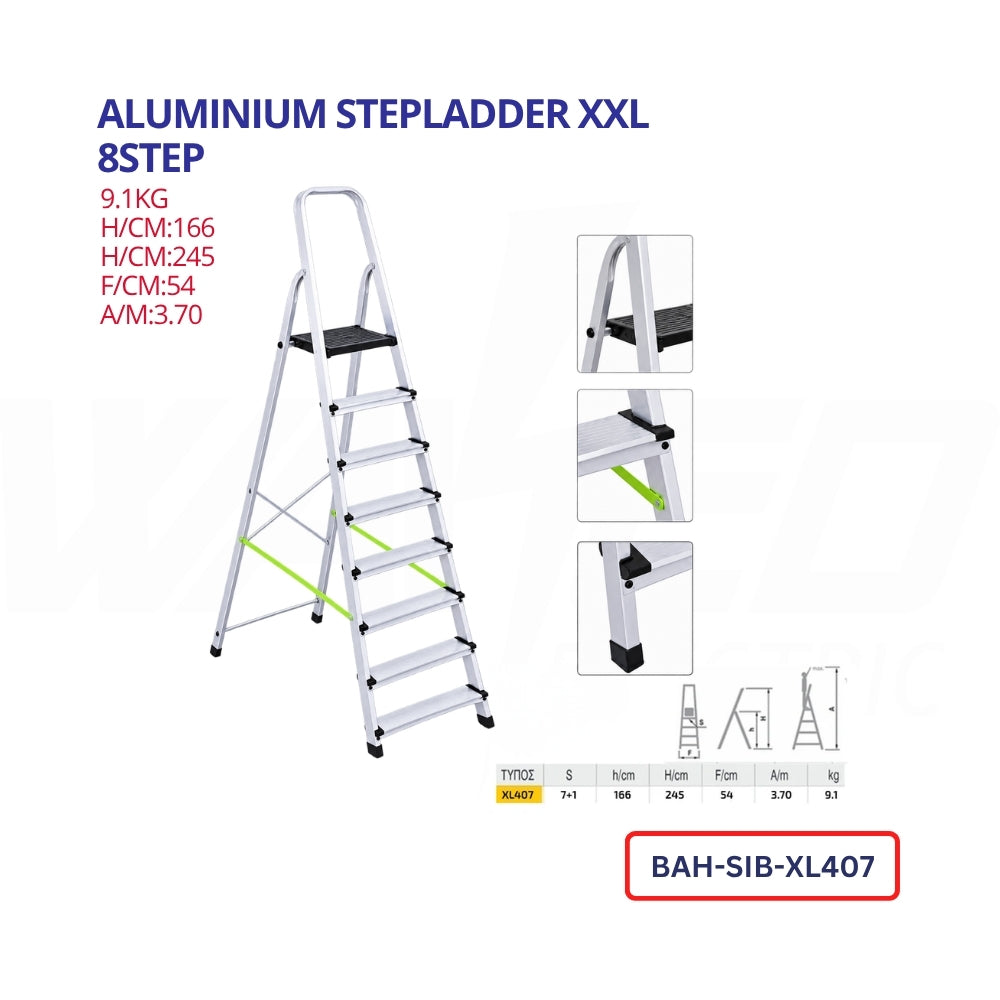 Aluminium StepLadder XXL- 8Step