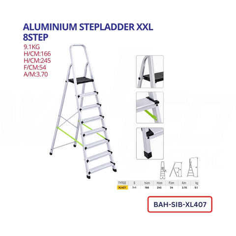 Aluminium StepLadder XXL- 8Step