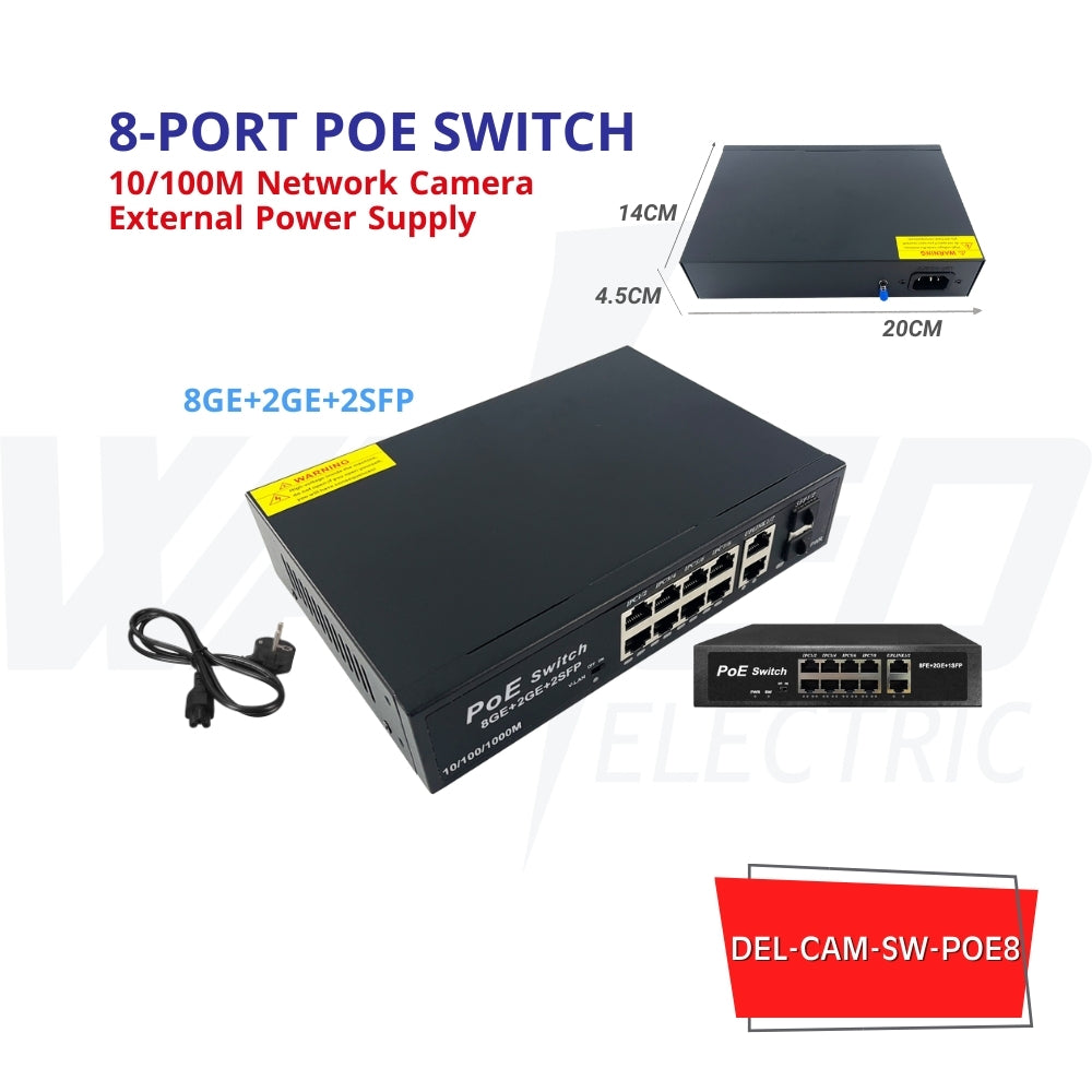 8-Port PoE Network Switch – Waked Electric