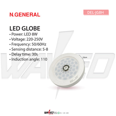 Led Globe With Sensor - 8w - N.GENERAL