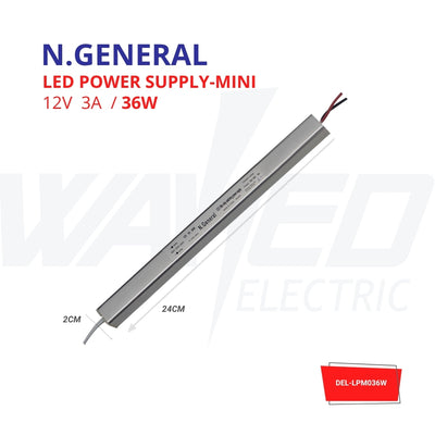 LED Power Supply - Mini - 12V / 3A / 36W - N.GENERAL