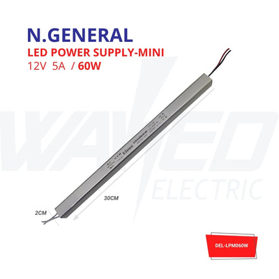 LED Power Supply - Mini - 12V / 5A / 60W -N.GENERAL