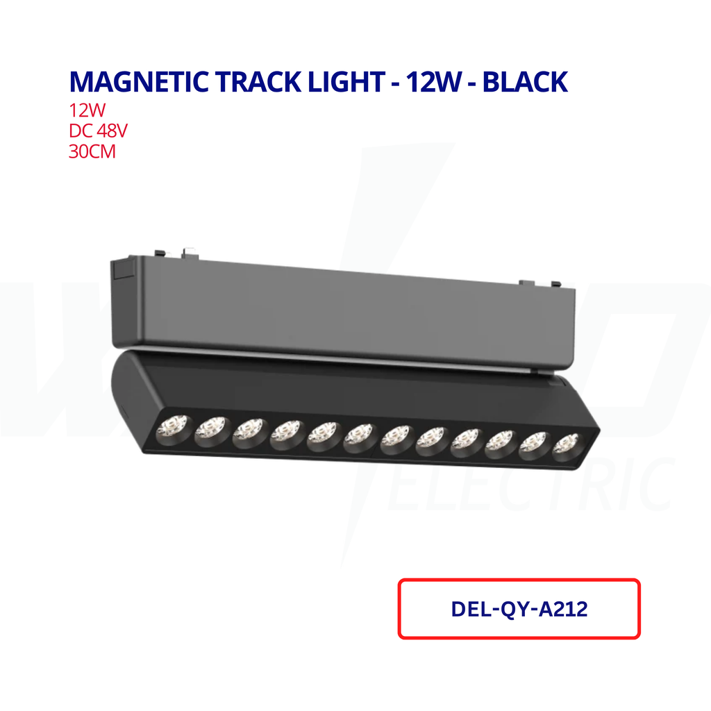 Magnetic Track Light - 12w - Black - Fixed