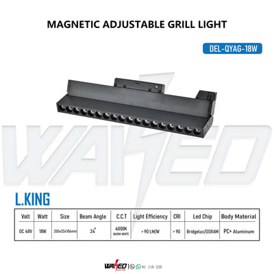 MAGNETIC ADJUSTABLE GRILL LIGHT - 18W