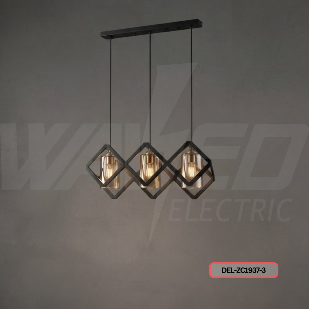 DEL Modern 3-Light Geometric Pendant Chandelier