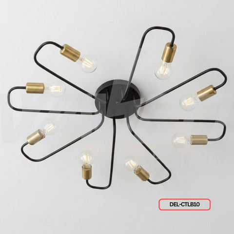 Modern Squared 8-light Ceiling Light - Black