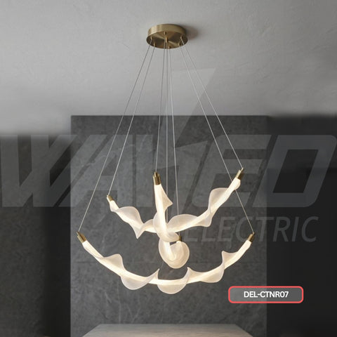 Sculptural Wave Ribbon Chandelier