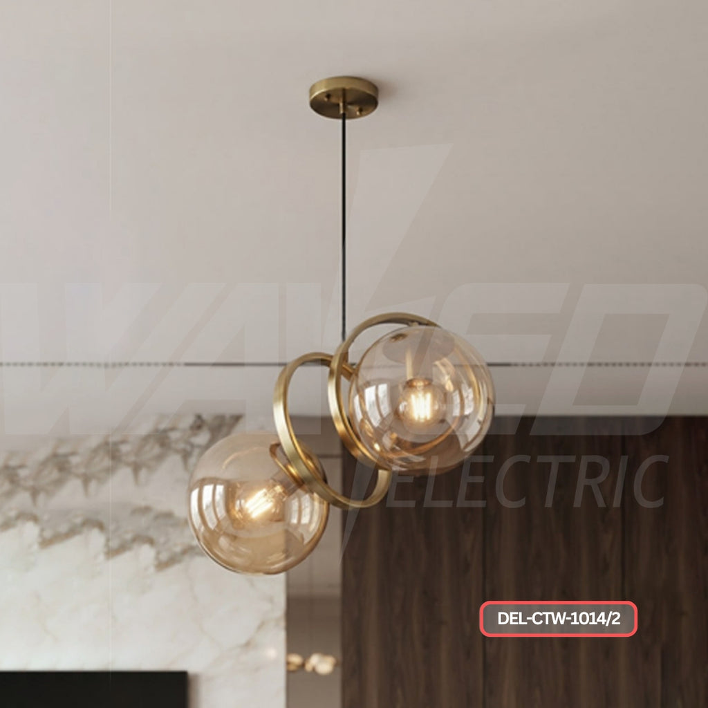 Modern Bronze Glass Chandelier