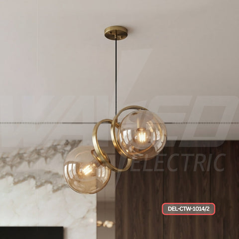 Modern Bronze Glass Chandelier
