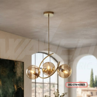 Modern Gold Glass Chandelier