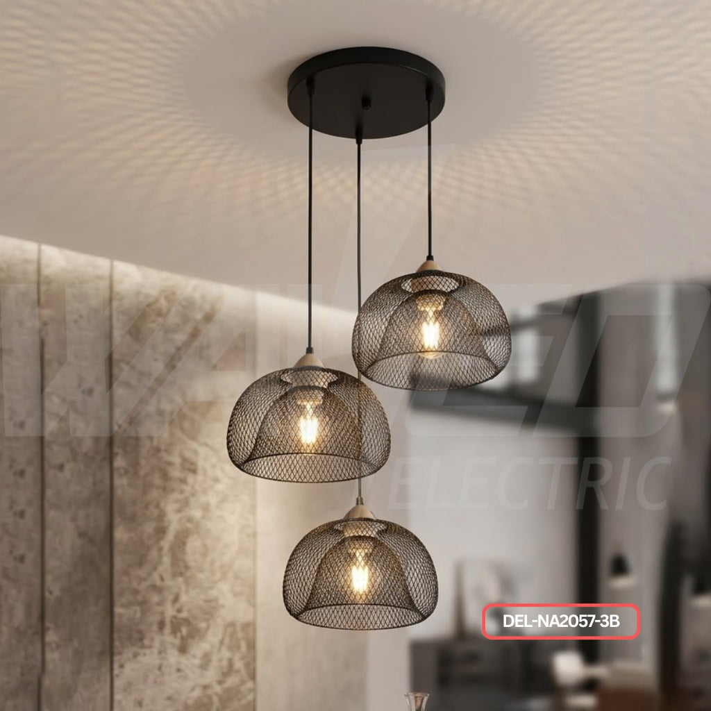 Vintage Mesh Pendant Triple Light - 2 colors