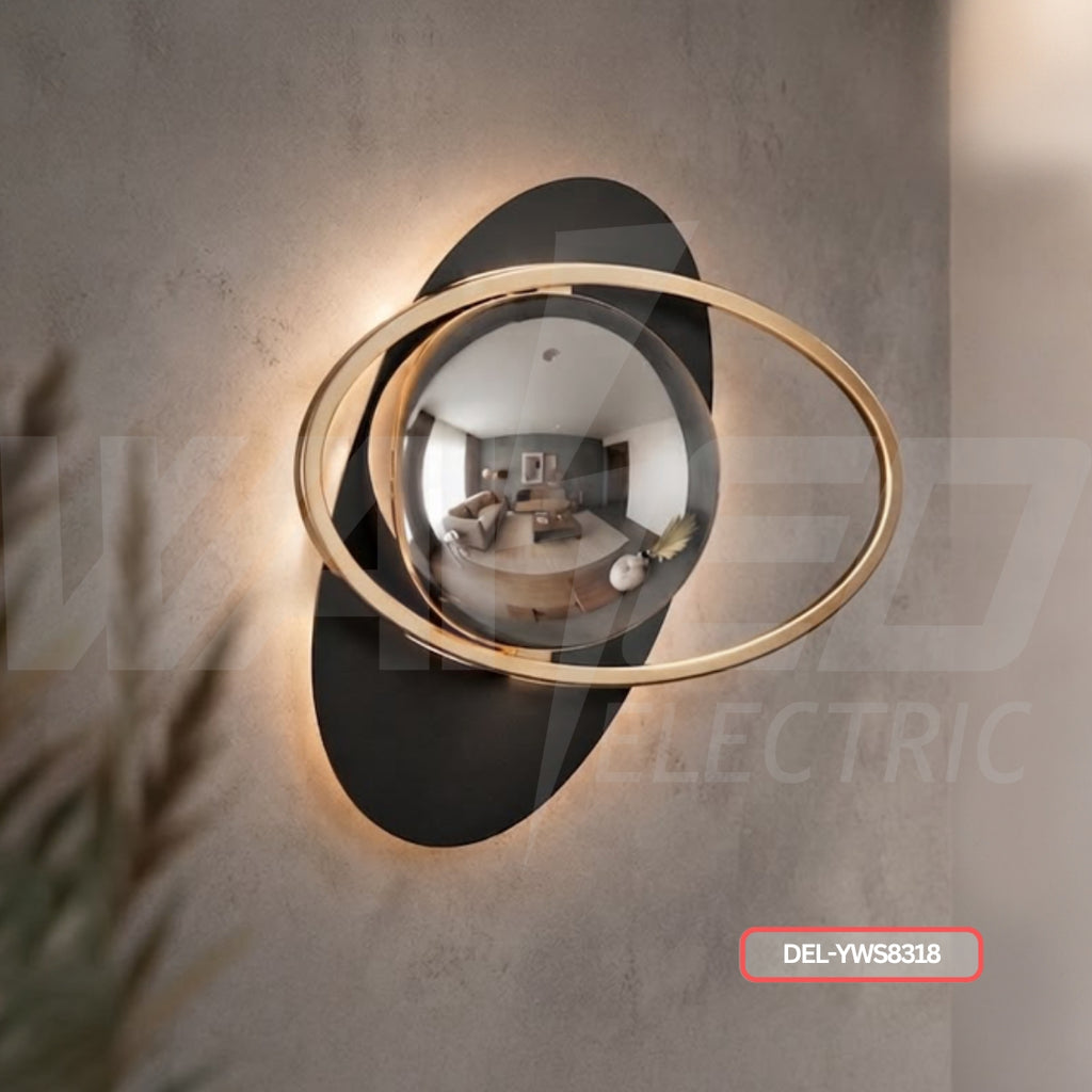 Modern LED Wall Light – Gold & Black