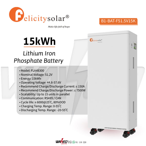 FELICITY 15KW Lithium Iron Phosphate Battery Waked Electronics