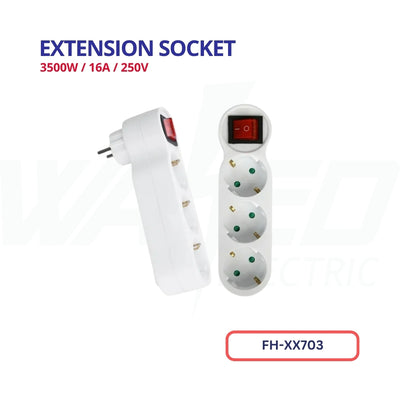 Thermal extension socket - Triple Schuko