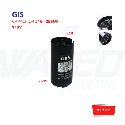 Capacitor 216–259 UF - 110V  - GIS
