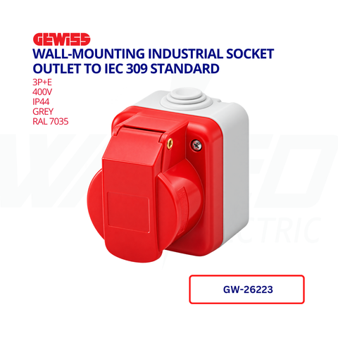 GEWISS – Wall-Mounting Industrial Socket Outlet, 3P+E