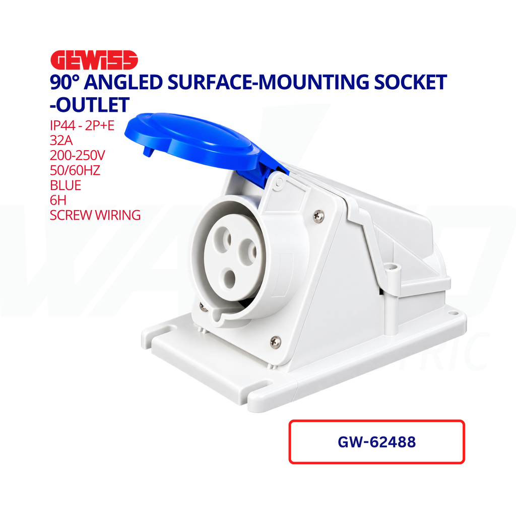 GEWISS 32A Angled Surface-Mounting Socket Outlet