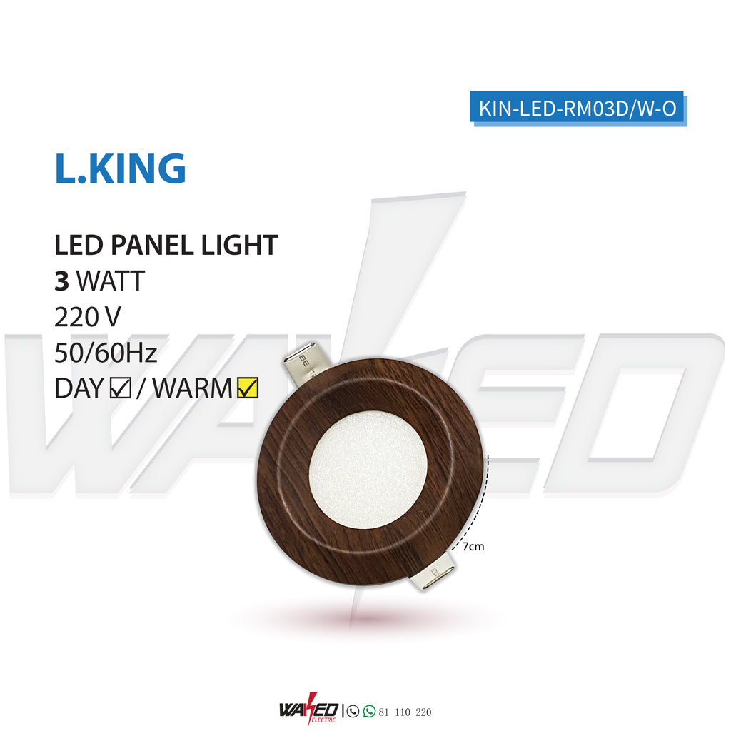 Spot Light - Slim Round - 3w - Wooden - L.KING