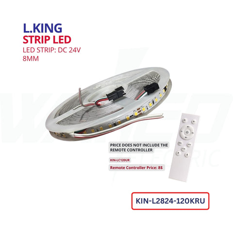 L.KING 24V Controllable LED Strip Light - 8mm