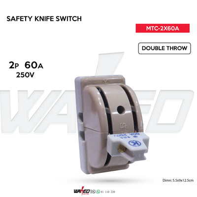 Safety Knife Switch - 250V - 2P 60A