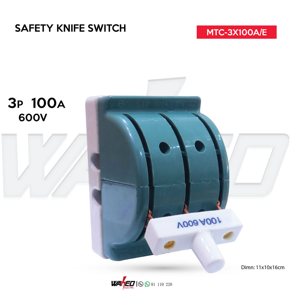 Safety Knife Switch - 3p 100A