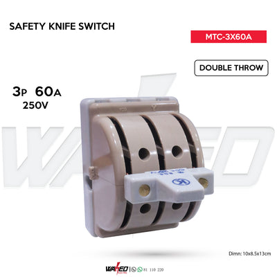 Safety Knife Switch - 250V - 3P 60A