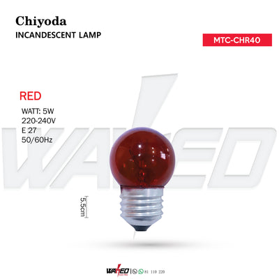 Incandescent Lamp - 5W - RED - Chiyoda