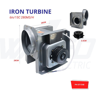Iron Turbine Blower – 6in / 15C, 280m³/h Airflow
