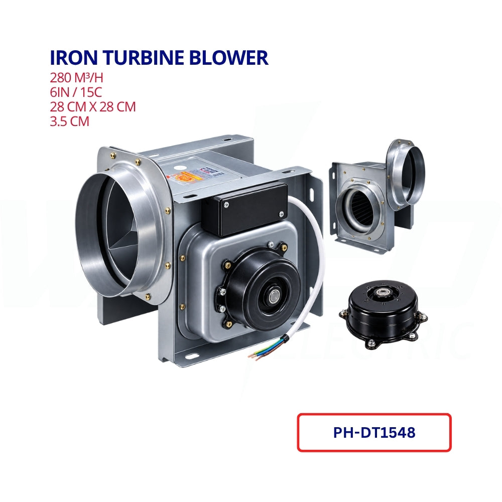 Iron Turbine Blower – 6in / 15C, 280m³/h Airflow